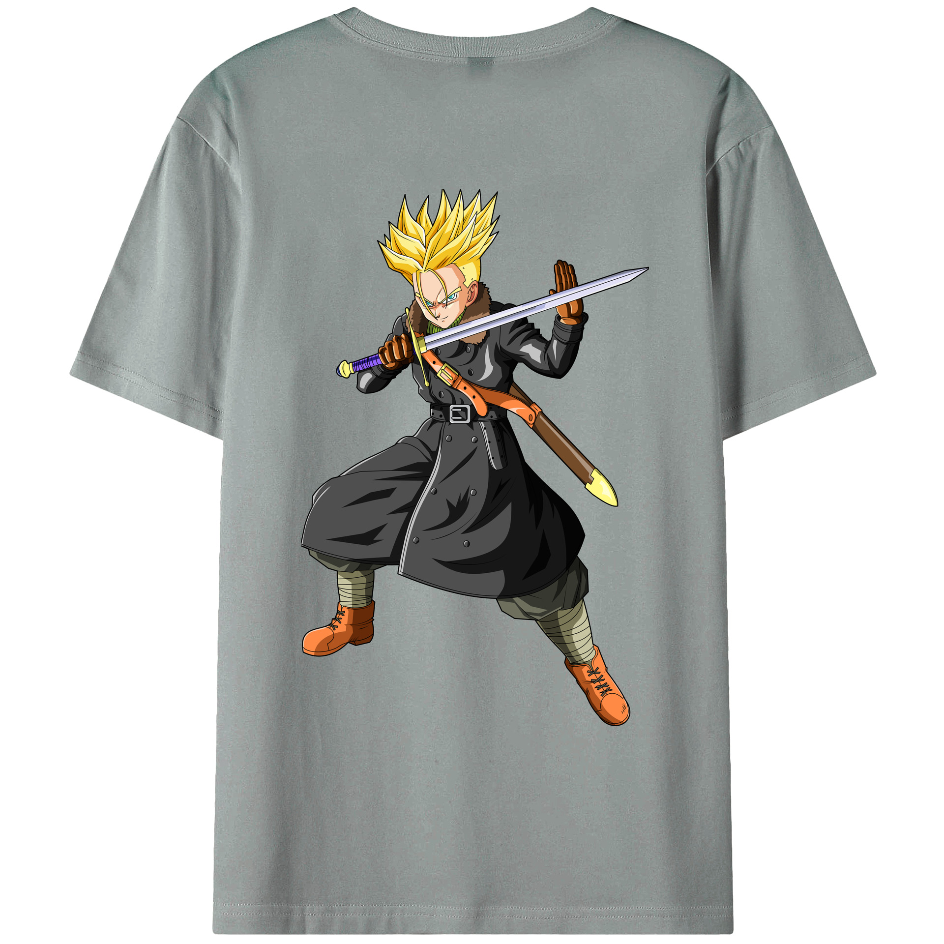 （画像用） ドラゴンボール トランクス（Torankusu）DRAGON BALL Trunks 綿100％ メンズ半袖Tシャツ（バックプリント） 通気性